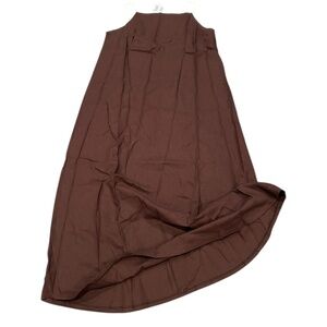 NWT Ilenia m. Chocolate Linen Maxi Italian Dress  Women's Size XL New with tag